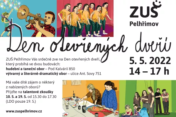 Den otevřených dveří 5. 5. 2022, od 14:00 do 17:00