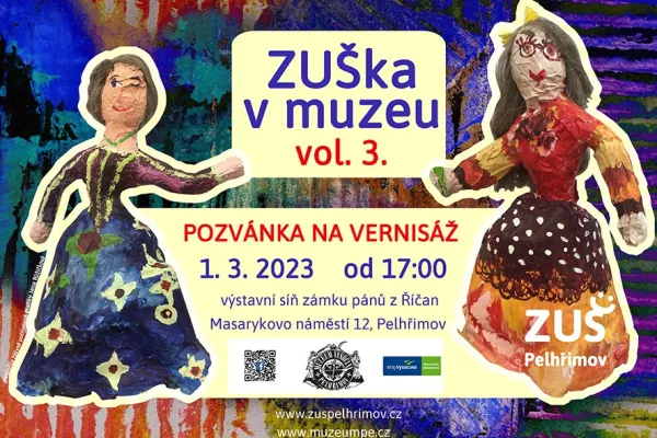 pozvánka na vernisáž navržený žákyní výtvarného oboru v rámci specializace počítačová grafika
autorka: J. Růžičková