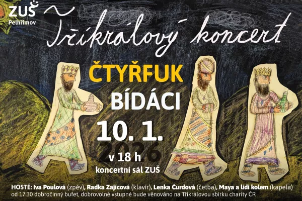 Tříkrálový koncert 10. 1. 2026 od 18 hodin v koncertním sále ZUŠ